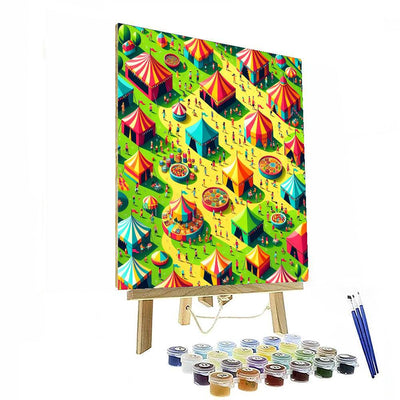 Vibrant Summer Festival Painting Number Kit