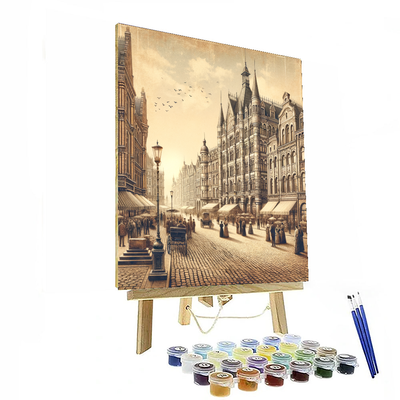 Vintage Cityscape Adventure Painting Number Kit