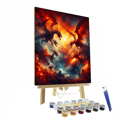 Fiery Dragon Battle Number Painting