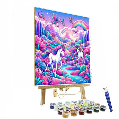 Fantasy Unicorn Valley Painting Number Kit