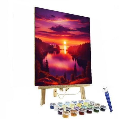 Vibrant Sunset Oasis Painting By Numbers Kit