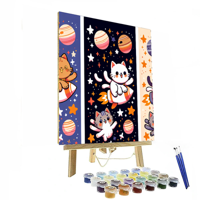 Space Adventure With Comet Kittens Numbered Painting Kits