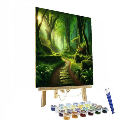 Secluded Forest Pathway Numbered Painting Kits