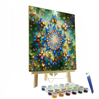 Vivid Butterfly Kaleidoscope Numbered Painting Kits