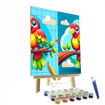 Rainbow Parrot Painting Number Kit