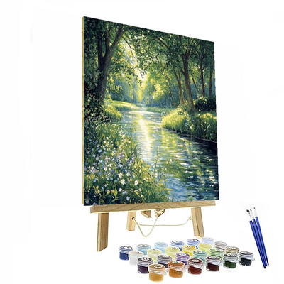 John Constable Inspired Tranquil Riverbank  Paint By Numbers Art