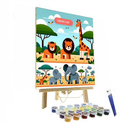 Safari Fun With Animal Friends Painting By Numbers Kit