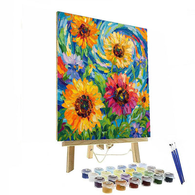 Van Gogh Inspired Lively Floral Composition  Painting By Numbers Kit