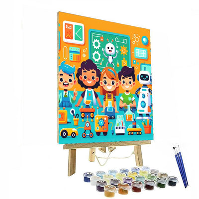 Cool Robot Academy Painting By Numbers Kit