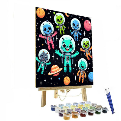 Cosmic Adventure With Aliens Paint By Color