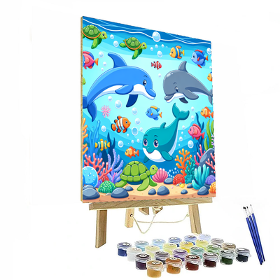 Beneath The Underwater Waves Painting Number Kit