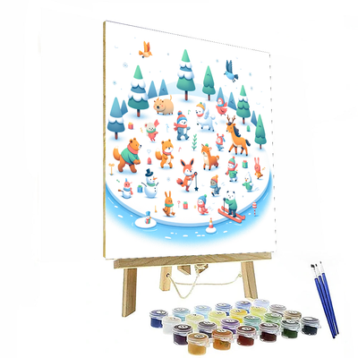 Snowy Animal Wonderland Numbered Painting Kits