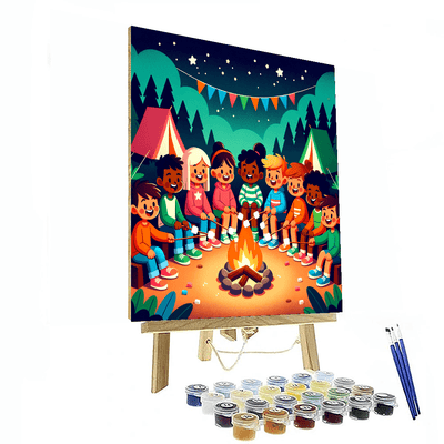 Cheerful Camping Paint By Numbers Art