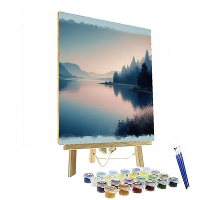 Tranquil Lakeside Dawn Painting By Numbers Kit