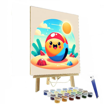 Bubbly Beach Ball Number Painting