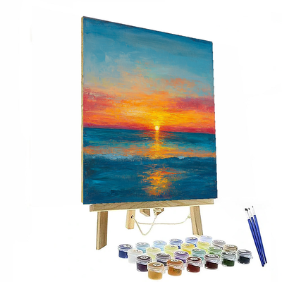 Claude Monet Inspired Golden Ocean Sunset  Paint By Numbers