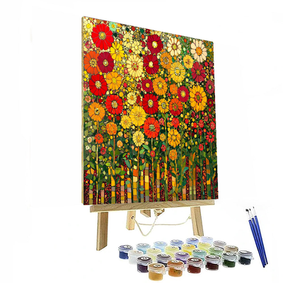 Gustav Klimt Inspired Floral Mosaic Dreams  Painting By Numbers Kit