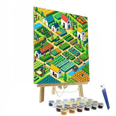 Vivid Veggie Village Number Painting