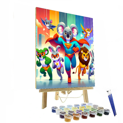 Superhero Animal Team Paint By Number