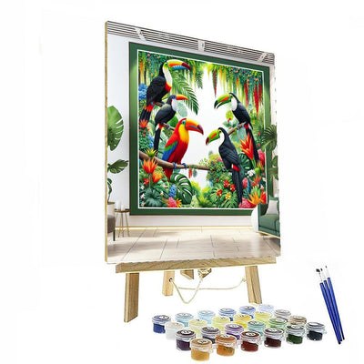 Colorful Exotic Birds Paint By Number