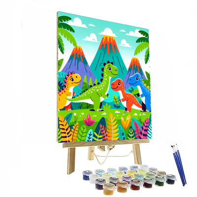 Friendly Dino Land Painting Number Kit