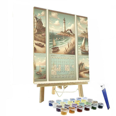 Vintage Coastal Calendar Paint By Number