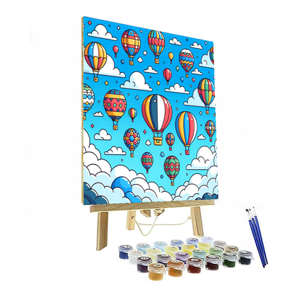 Charming Hot Air Balloon Numbered Painting Kits