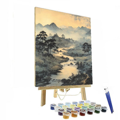 Zhao Mengfu Inspired Harmony Of Flowing Rivers  Paint By Number