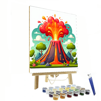 Fiery Volcano Eruption Painting Number Kit