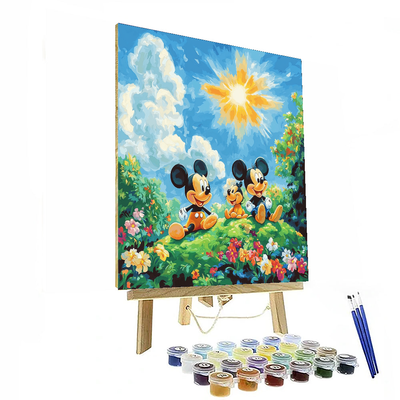 Mickey Mouse And Pluto In The Park - Disney Inspired Numbered Painting Kits