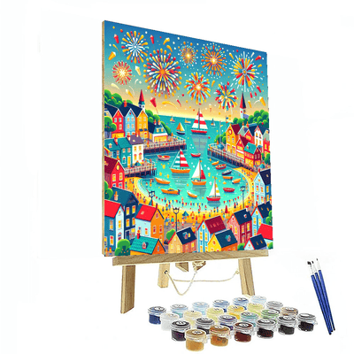 Seaside Village Festival Painting By Numbers Kit