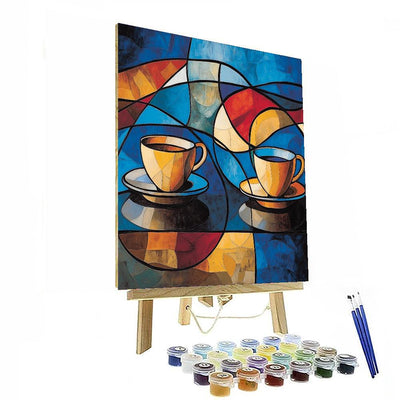 Pablo Picasso Inspired Cubist Caffeination  Painting By Numbers Kit