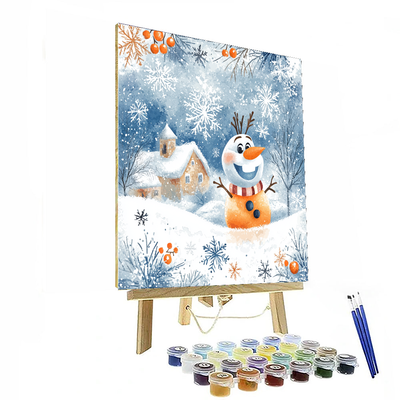 Olaf's Cozy Winter Wonderland - Disney Inspired Paint By Numbers Art