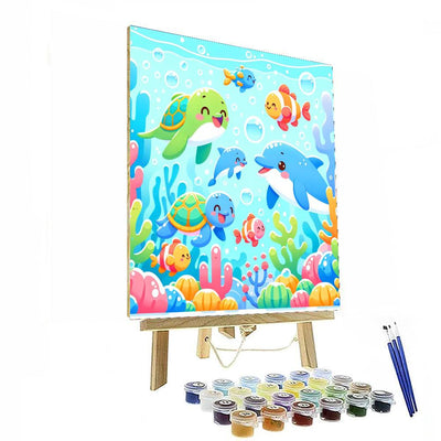 Underwater Adventure With Sea Creatures DIY Paint By Numbers