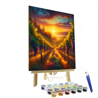 Sunset Vineyard Stroll Paint By Color