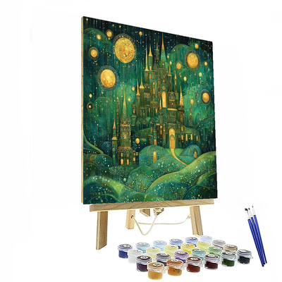 Gustav Klimt Inspired Classic Fairytale Castles  DIY Paint By Numbers