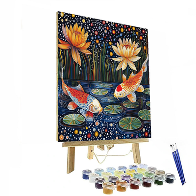 Yayoi Kusama Inspired Playful Koi Pond  DIY Paint By Numbers