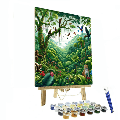 Lively Jungle Exploration Paint By Numbers Art