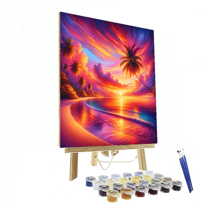 Tropical Sunset Glow Paint By Number