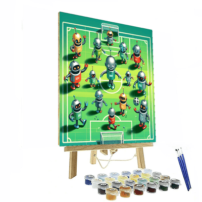 Robot Soccer Match Painting Number Kit