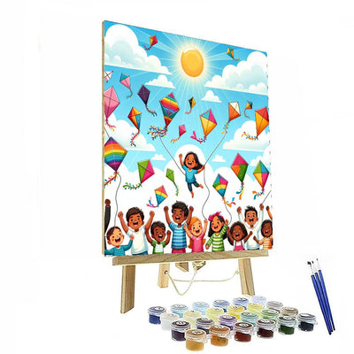 Vibrant Colorful Kites Painting By Numbers Kit