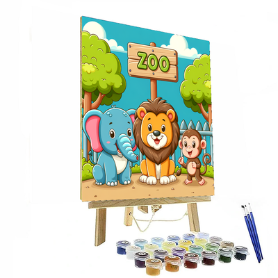 Animal Friends At The Zoo DIY Paint By Numbers