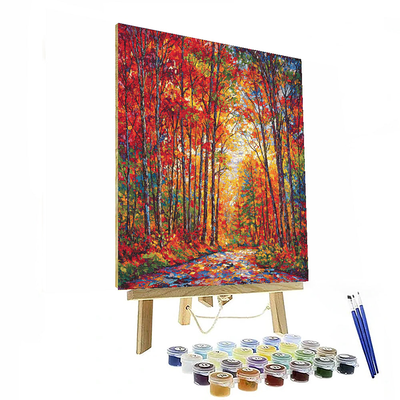 Claude Monet Inspired Vibrant Autumn Woods  Paint By Number