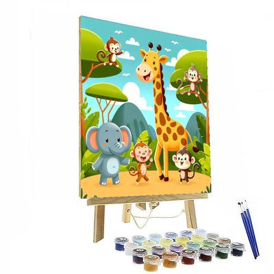 Zoo Safari Fun Painting Number Kit