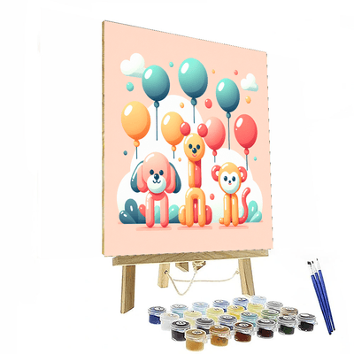 Joyful Balloon Animals Number Painting