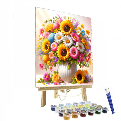 Blooming Flower Vase Painting By Numbers Kit