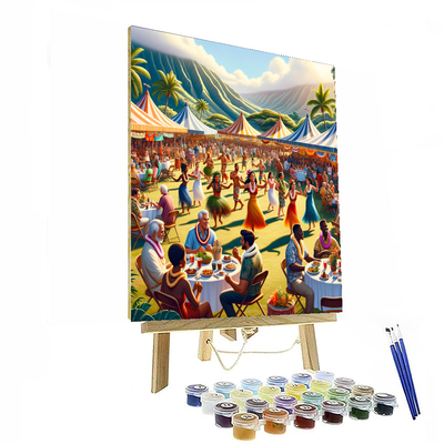 Pahoa Lava Flow Festival - Usa Painting By Numbers Kit