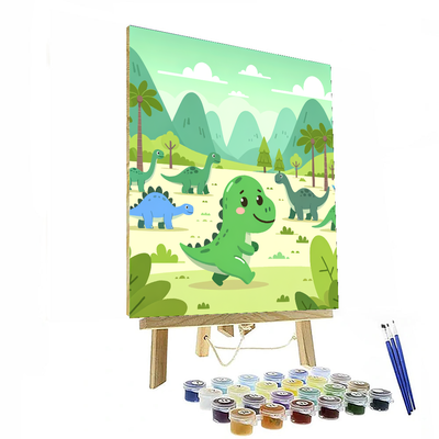 Friendly Dinosaur Valley DIY Paint By Numbers