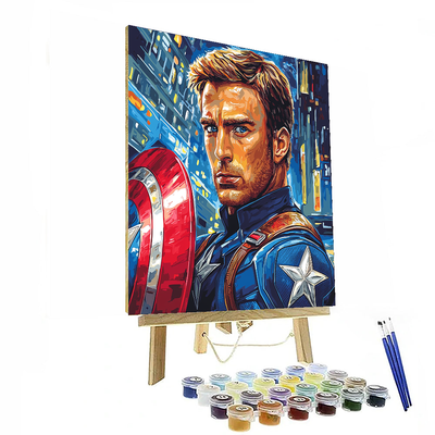 Chris Evans: Captain Of Hearts And Shields Paint By Numbers Art