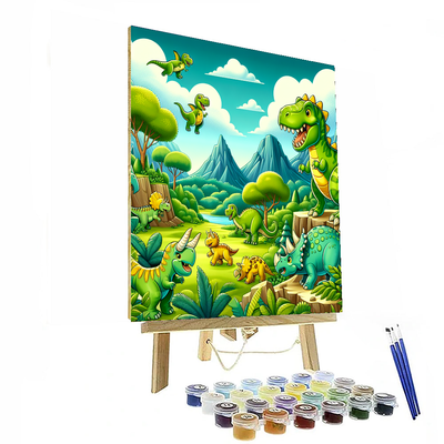 Playful Dino Land Paint By Number